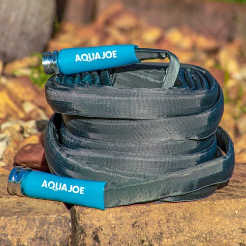 Restored Aqua Joe AJFJH75-XT1 FiberJacket Garden Hose | 75-Foot | 1/2-in | 4-in Twist Nozzle (Refurbished)