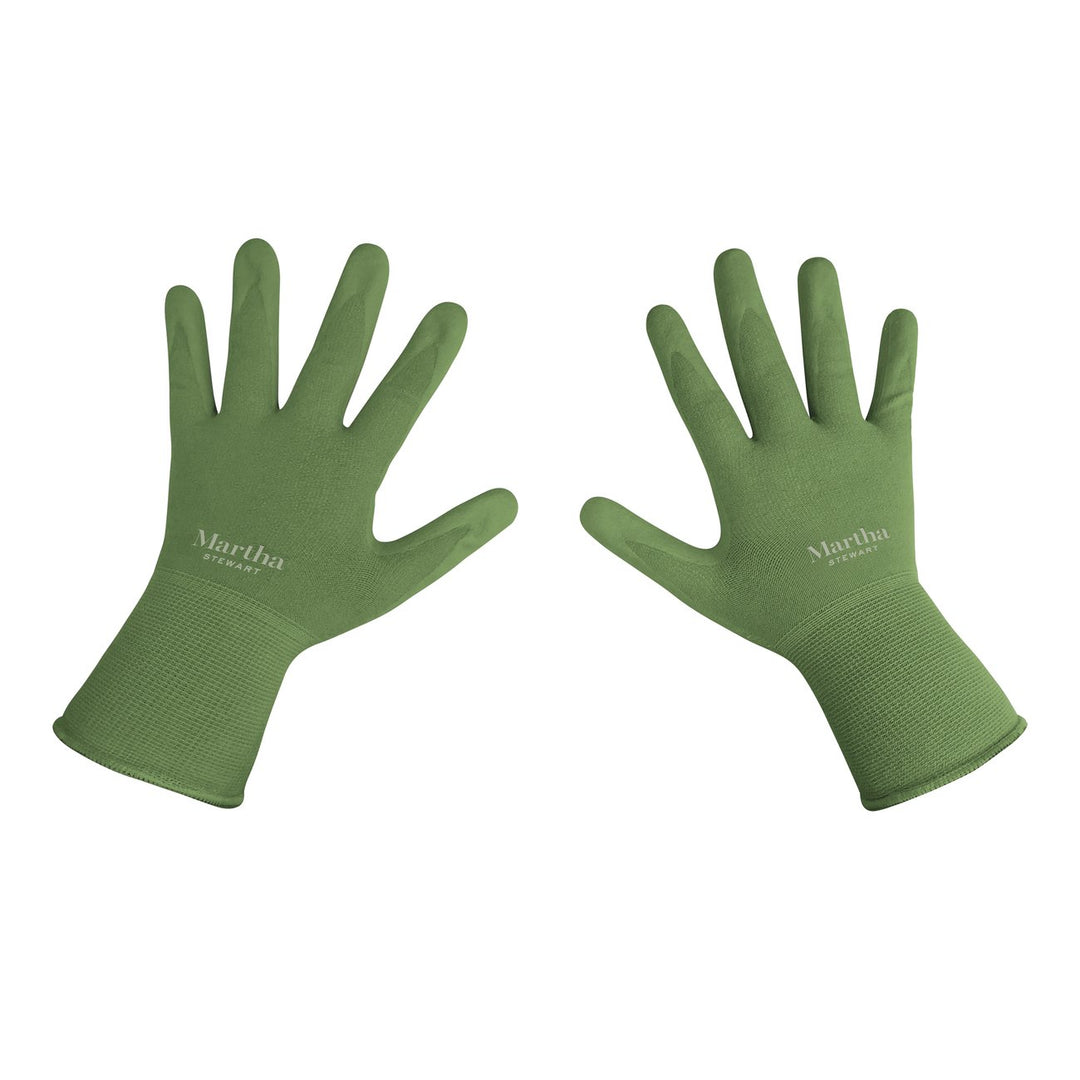 joe's gardening gloves Martha Stewart MTS-GLVNP1-L | Reusable All-Purpose Nitrile Coated Gloves | Non-Slip | Washable