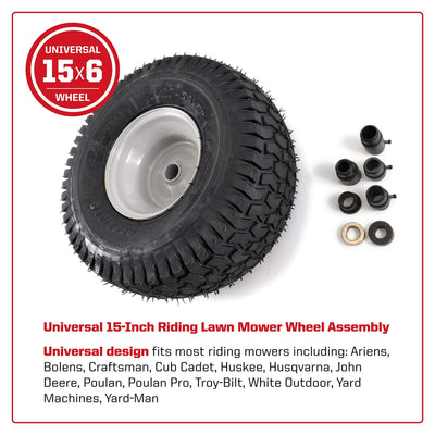 Arnold (490-325-0012) Lawn Mower Front Wheel-15-Inch Universal Fit, 15"