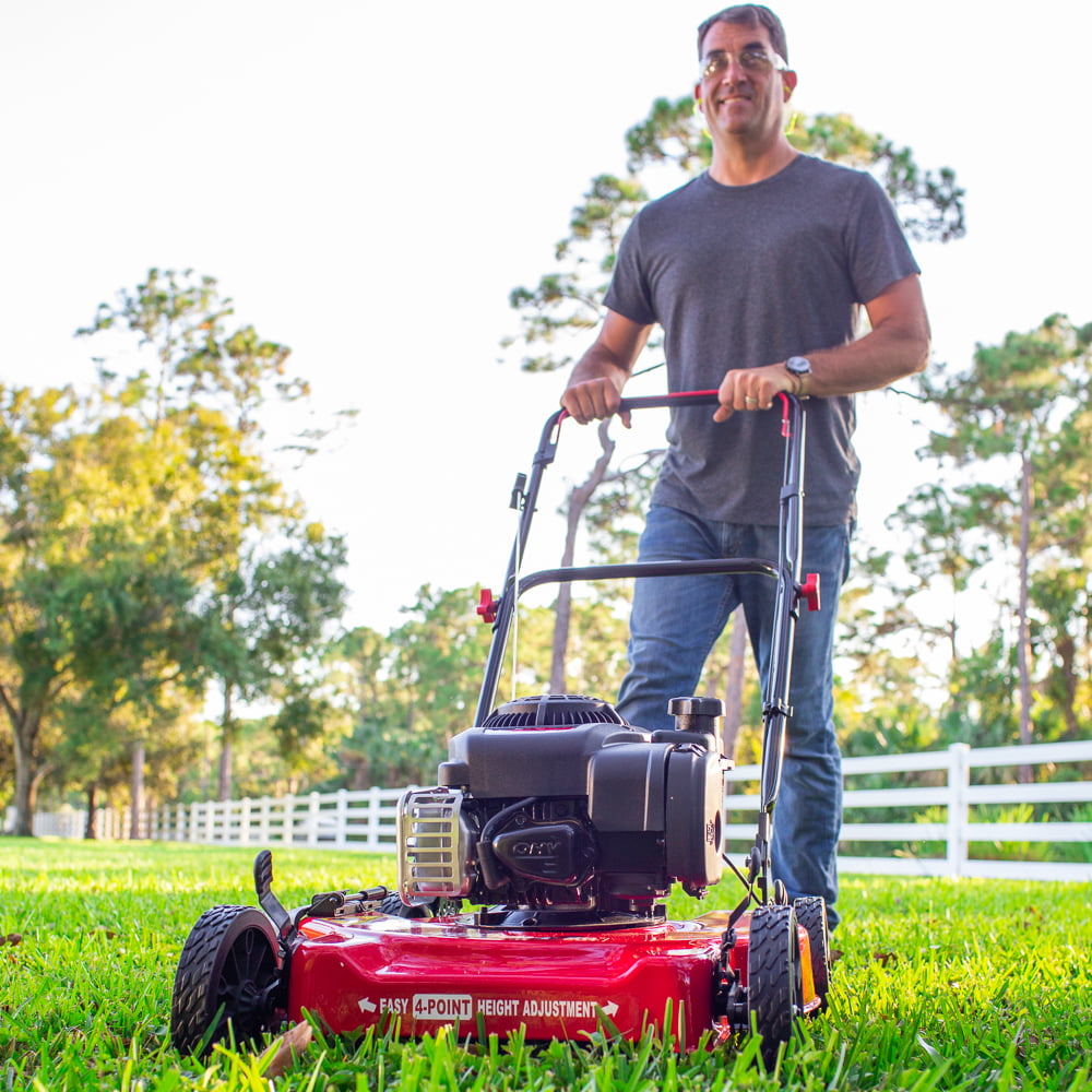 Restored Hyper Tough 20-inch 125cc Gas Push Mower with Briggs & Stratton Engine (Assembly Details: 46.9 lbs; 22.10-inch Height) [Local Pickup Only] (Refurbished)