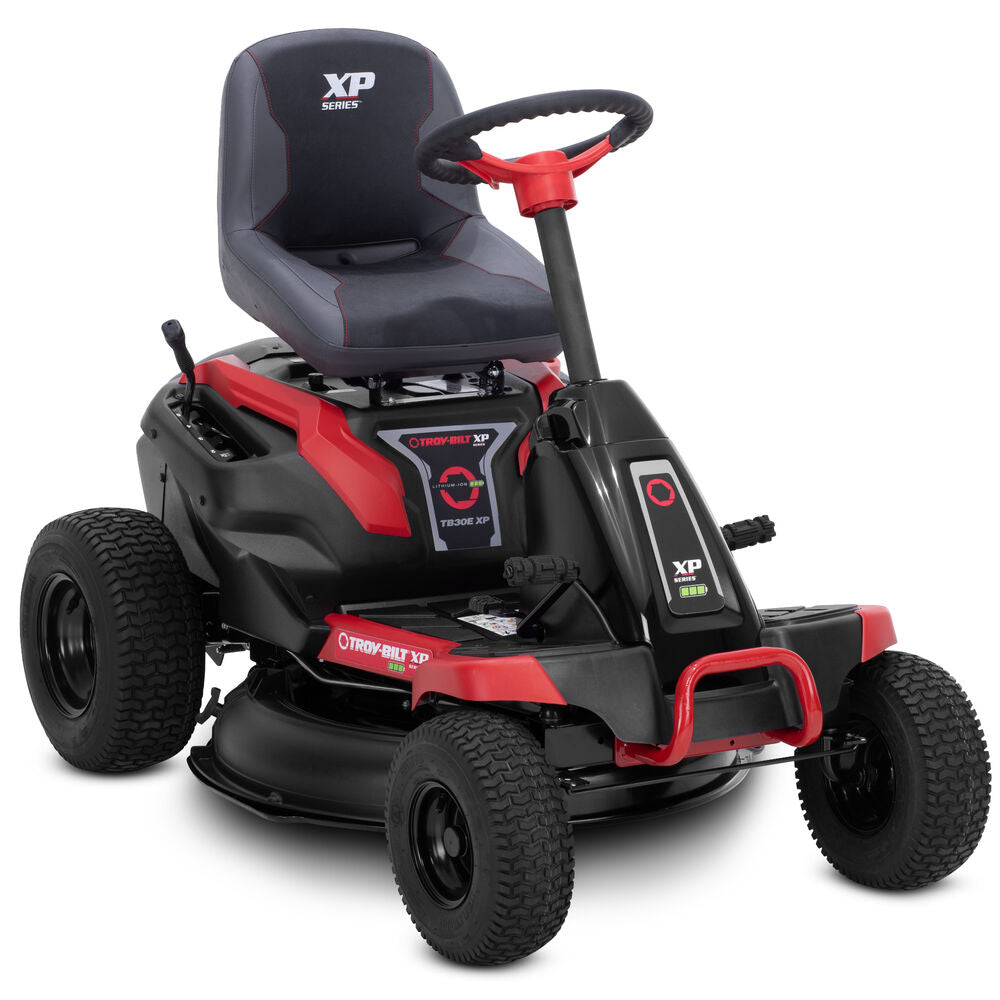 Troy-Bilt TB30E XP 30 in. 56-Volt MAX 30 Ah Battery Lithium-Ion Electric Drive Cordless Riding Lawn Tractor with Mulch Kit Included