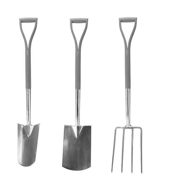 Restored Martha Stewart MTS-DGT3, Stainless Steel Garden Digging Tool Set, With Three Stainless Steel Digging Tools (Black) (Refurbished)