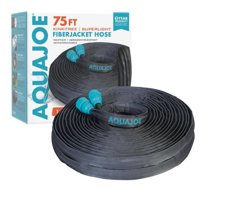 Restored Scratch and Dent Aqua Joe 1/2 in. dia. x 75 ft. Ultra Flexible Kink Free Fiberjacket Garden Hose (Refurbished)