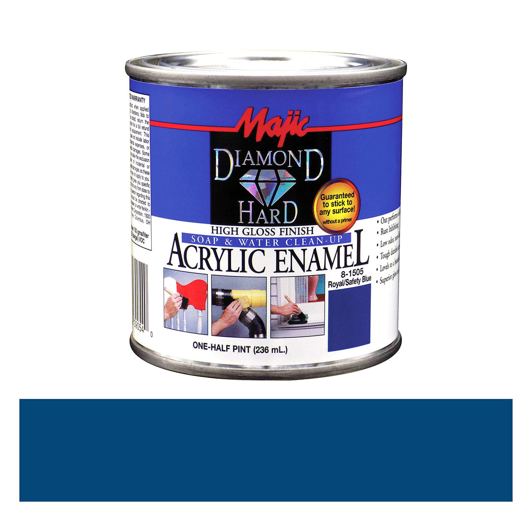 Majic Paints 8-1505-4 Diamond Hard Acrylic Enamel High Gloss Paint, Half Pint/8-Ounce, Safety Blue