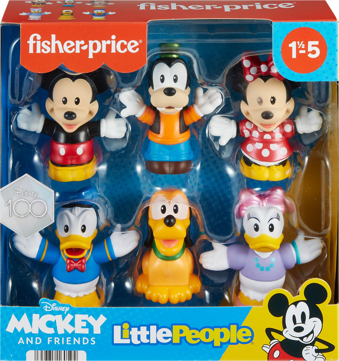 Fisher-Price Little People Toddler Toys Disney 100 Mickey & Friends Figure Pack with 6 Characters for Ages 18+ Months