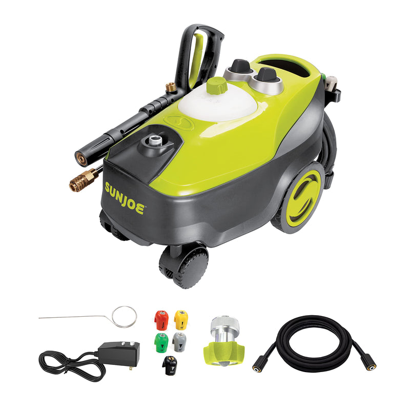Restored Sun Joe SPX3220 Follow-Along 4-Wheeled Electric Pressure Washer w/ Pressure-Select High-Low Technology, 5-Quick Connect Nozzles, & Onboard Soap Tank (Refurbished)
