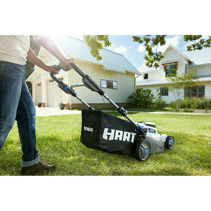 Restored HART 40-Volt 21-Inch Steel Deck Perfect Pace Mower (2) 5.0Ah Lithium-Ion Batteries (Refurbished)