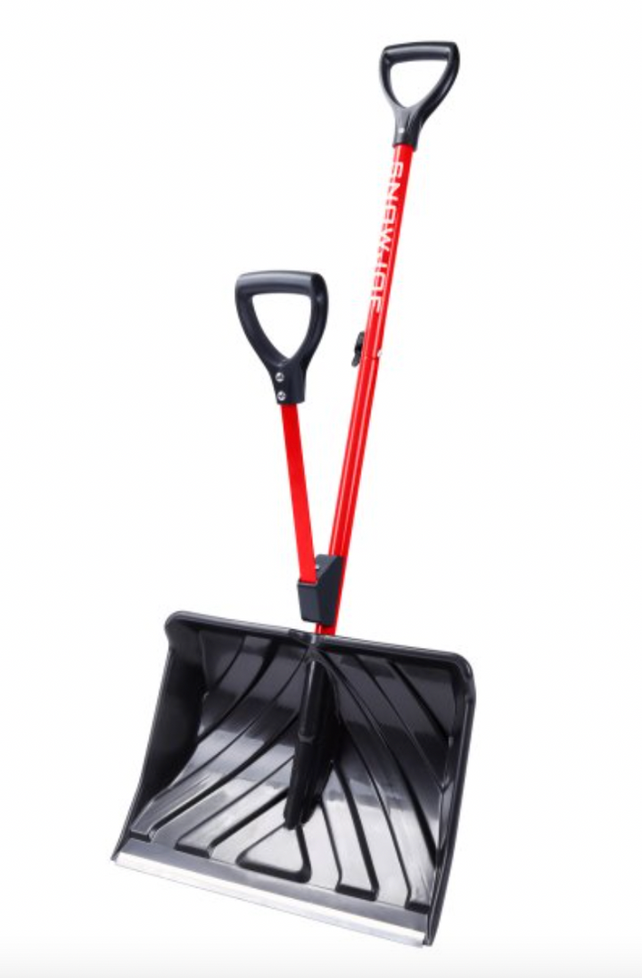 Restored Snow Joe SJ-SHLV20-RED - Shovelution 20" Poly Back Saving Snow Shovel with 42" D-Grip Poly Handle (Refurbished)