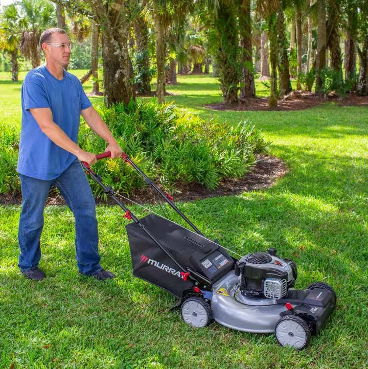 Restored Scratch and Dent Murray 22 in. 140 cc Briggs & Stratton Walk Behind Gas Self-Propelled Lawn Mower | with Front Wheel Drive and Bagger (Refurbished)