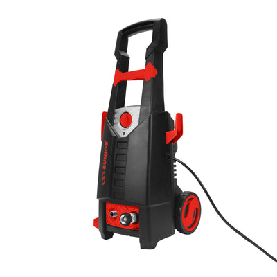 Restored Sun Joe SPX2596-RED Electric Pressure Washer | W/ 34oz Foamer, Splashguard, & 3 Spray nozzles | 2100 PSI MAX* | 1.8 GPM MAX* (Red) Refurbished