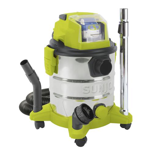 Restored Sun Joe 24V-WDV6000 | 24-Volt* IONMAX Cordless Portable Stainless Steel Wet/Dry Vacuum Kit | 5.3 Gal | W/ 4.0-Ah Battery + Charger (Refurbished)