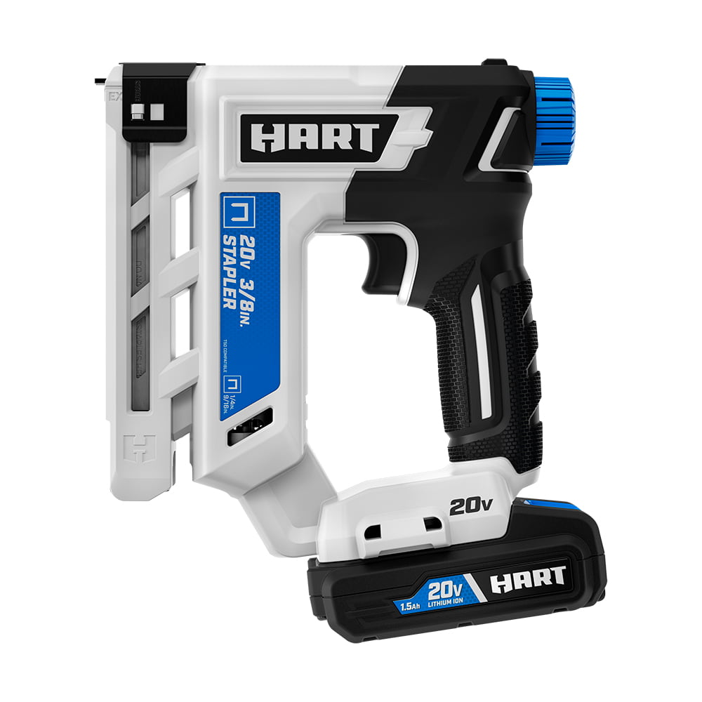 Restored HART HPNR75B | 3/8 Inch Crown Staple Gun Kit | 20-Volt | (1) 20-Volt 1.5Ah Lithium-Ion Battery (Refurbished)