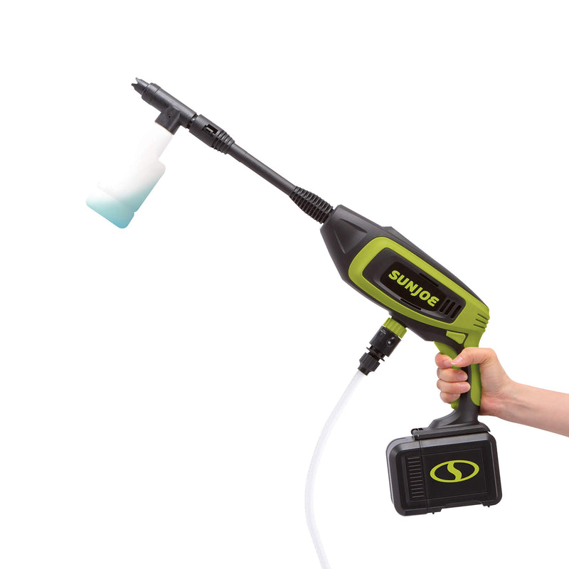 Sun Joe 24V-PP350-BDL iON+ Cordless 2.0-Ah 350-PSI 0.6-GPM Power Cleaner Bundle, Black
