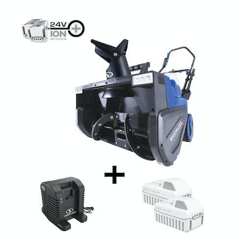 Restored Snow Joe 24V-X2-SB22 | 48-Volt* MAX IONMAX Cordless Single-Stage Snow Blower Kit  W/ 2 x 8.0-Ah High Performance Batteries | High Speed Dual Port Charger (Refurbished)