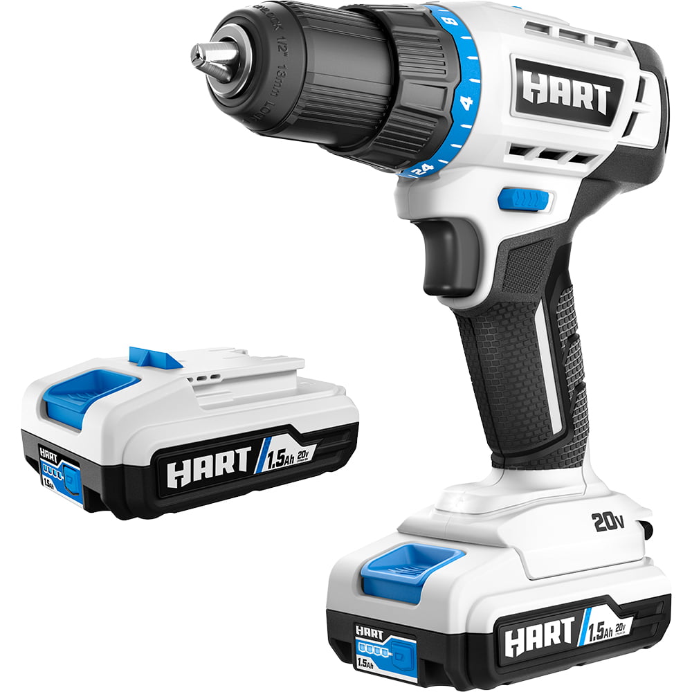 Restored HART 20-Volt Cordless 1/2-inch Drill/Driver Kit, (2) 1.5Ah Lithium-Ion Batteries, Gen 2 (Refurbished)