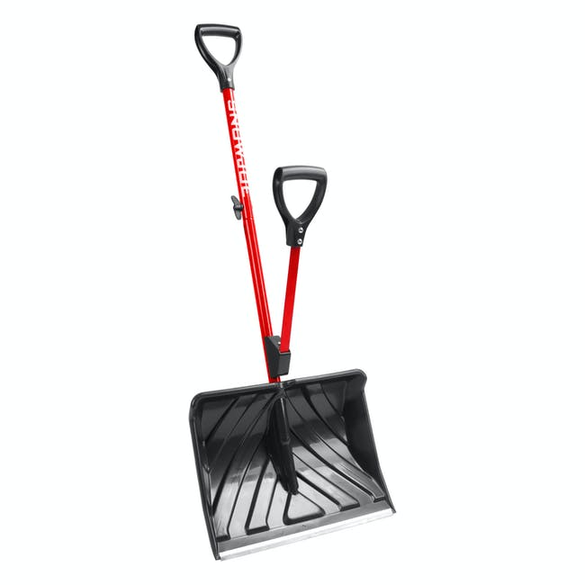 Snow Joe SJ-SHLV20 Shovelution Back Saving Snow Shovel | Poly Blade | 20-in | RED  [Open Box]