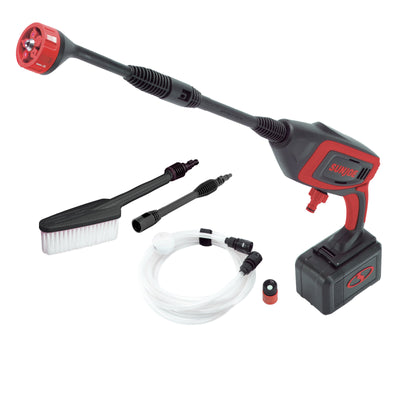 Sun Joe 24-Volt iON+ Power Cleaner | 2.0-Ah Battery and Charger | 350 PSI Max | Red [REMANUFACTURED]