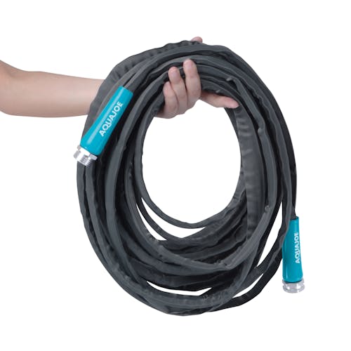 Restored Aqua Joe AJFJH75-XT1 FiberJacket Garden Hose | 75-Foot | 1/2-in | 4-in Twist Nozzle (Refurbished)