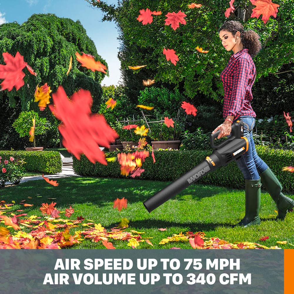 Restored Scratch and Dent Worx 20V Turbine Cordless Two-Speed Leaf Blower Power Share (Tool Only) - WG547.9 (Refurbished)