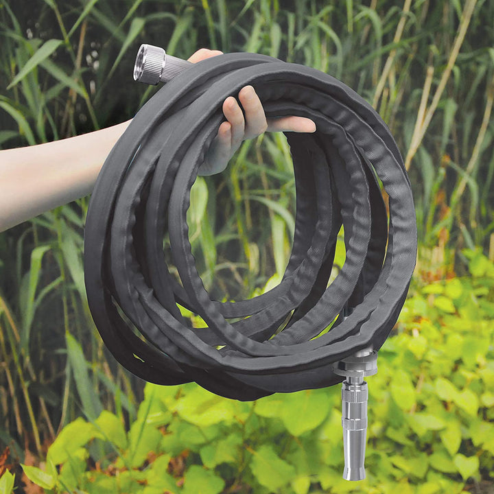 Restored Scratch and Dent Aqua Joe AJFJH50-PRO Ultra Flexible Kink Free Fiberjacket Garden Hose | 50-Foot | Metal Fittings (Refurbished)