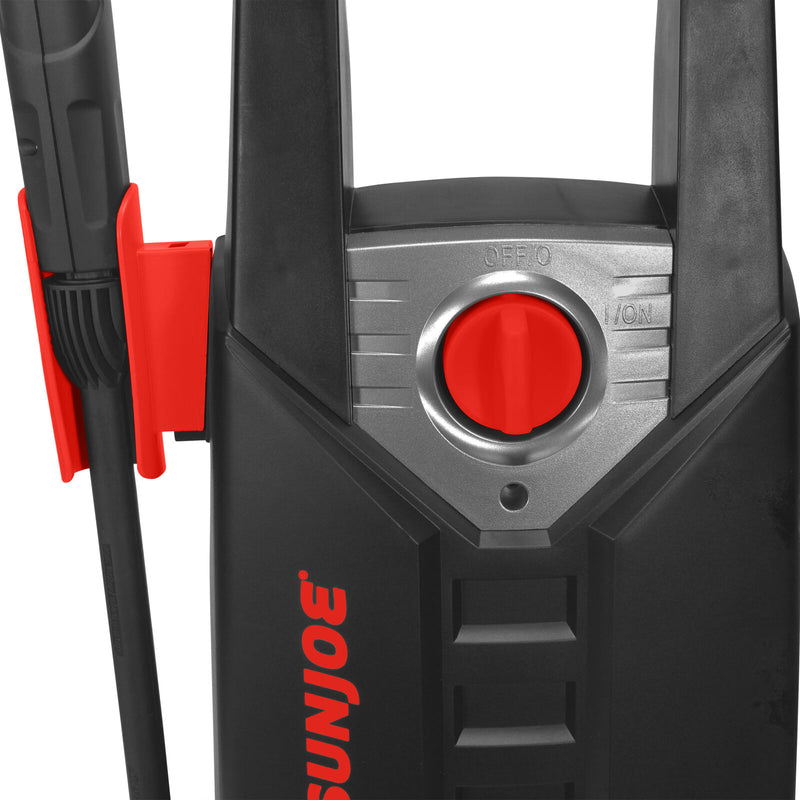 Restored Sun Joe SPX2596-RED Electric Pressure Washer | W/ 34oz Foamer, Splashguard, & 3 Spray nozzles | 2100 PSI MAX* | 1.8 GPM MAX* (Red) Refurbished