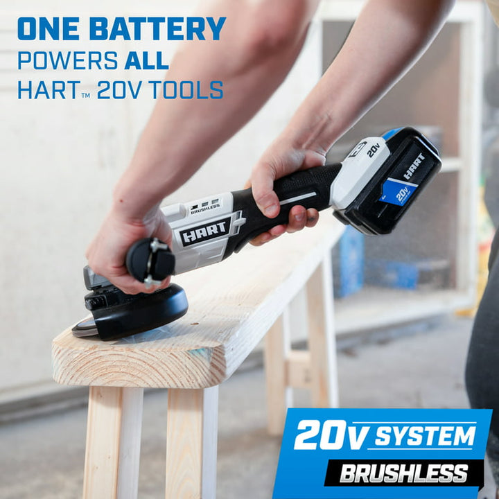 Restored HART 20-Volt Brushless 4-1/2-Inch Angle Grinder/Cutoff Tool (Battery Not Included) (Refurbished)