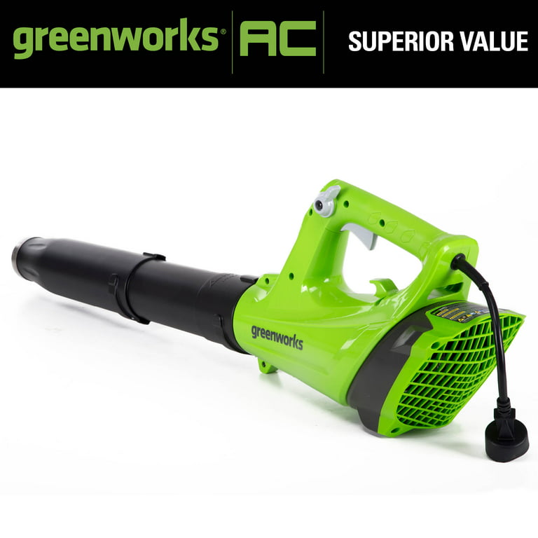 Restored Scratch and Dent Greenworks 9 Amp 530 CFM Corded Electric Axial Leaf Blower, 2400902 (Refurbished)