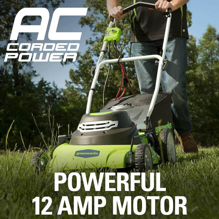 Restored Greenworks 12 Amp Corded 20-Inch Lawn Mower (Refurbished)