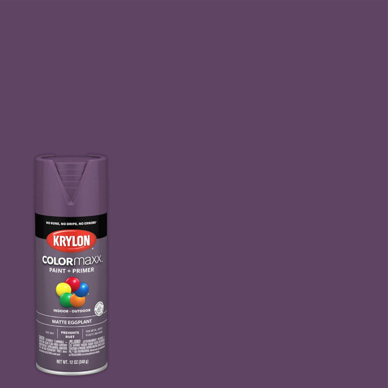 Krylon K05594007 Colormaxx Spray-Paints, 12 Ounce (Pack of 1), Eggplant