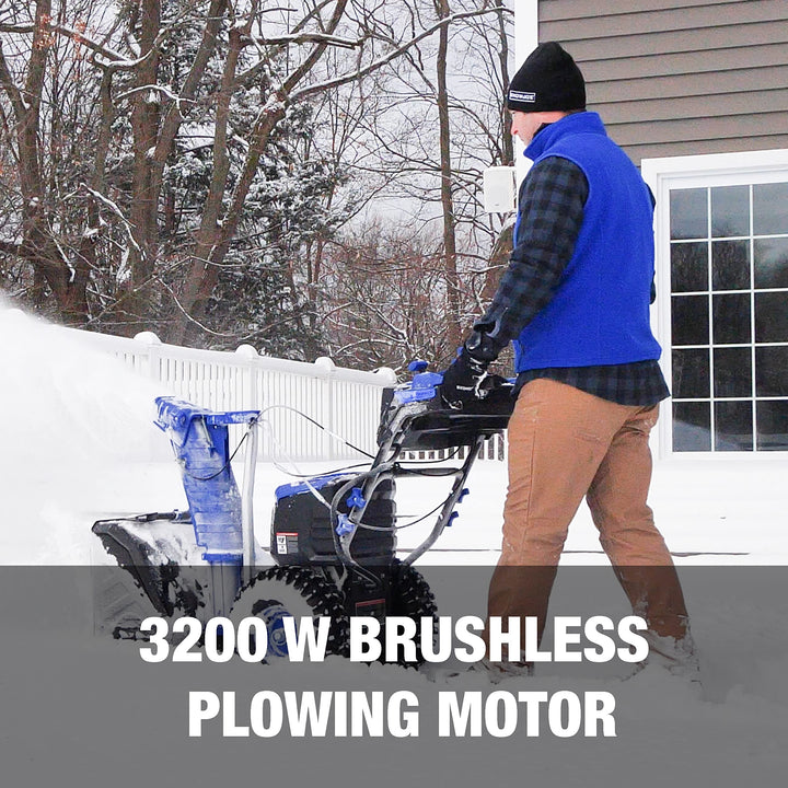 Restored Scratch and Dent Snow Joe 24V-X4-SB24 Snow Blower Kit | Cordless Brushless Dual Stage Self-Propelled 24 in. Snow Blower + 4 x 24V 12Ah Batteries + 2 x Dual Port Chargers (Refurbished)