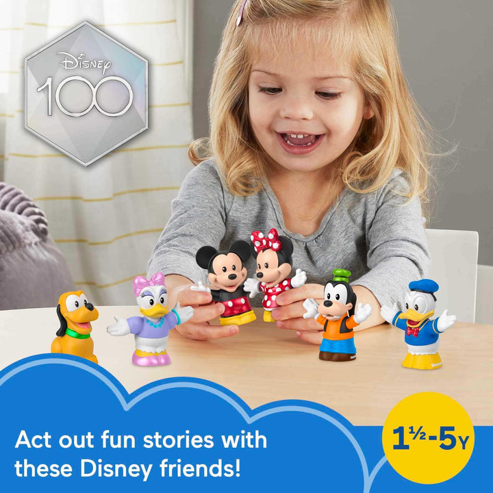 Fisher-Price Little People Toddler Toys Disney 100 Mickey & Friends Figure Pack with 6 Characters for Ages 18+ Months