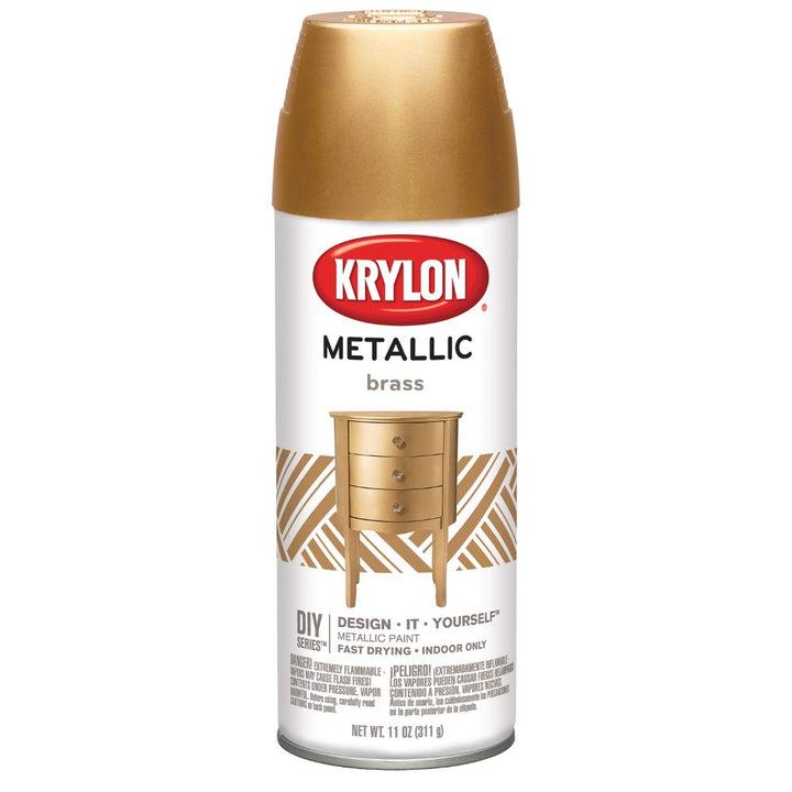 Krylon K02204 BRILLIANT SPRAY PAINT METALLIC BRASS, Aerosol, 12 Ounce