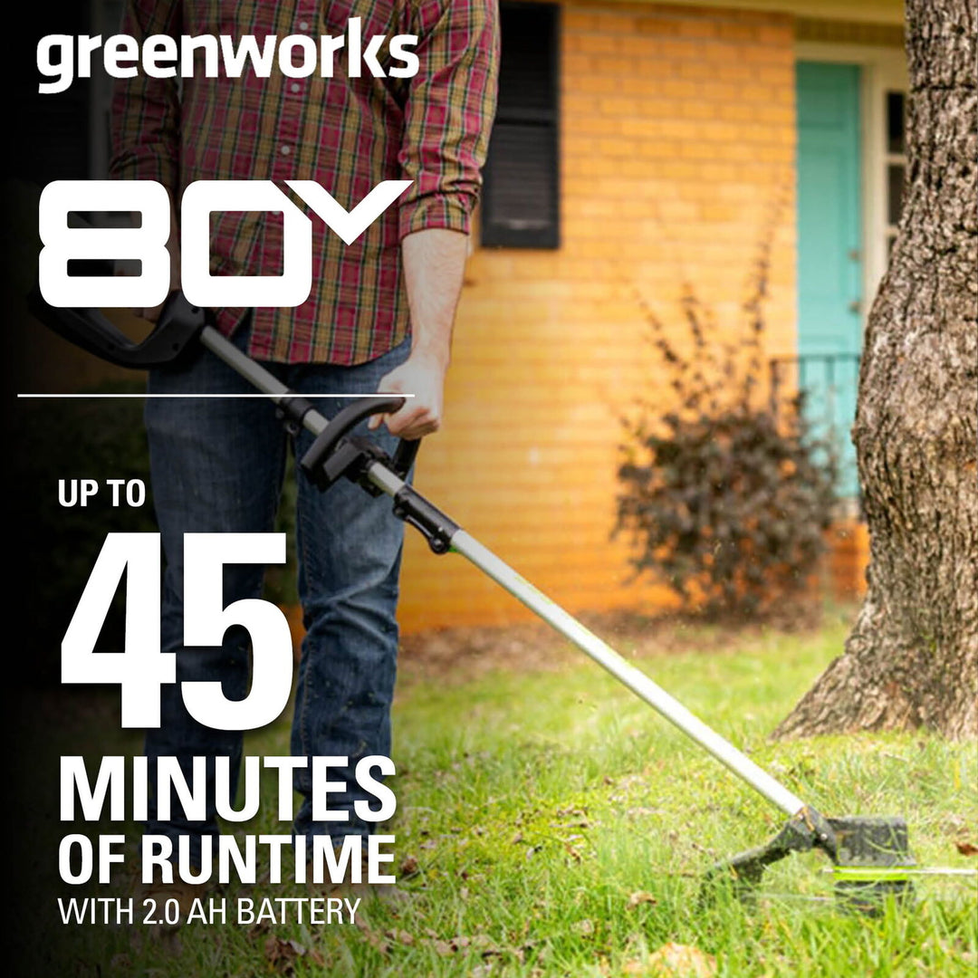 Restored Greenworks ST80L210 80-Volt 16-Inch Cordless String Trimmer Kit - 2100102 (Refurbished)