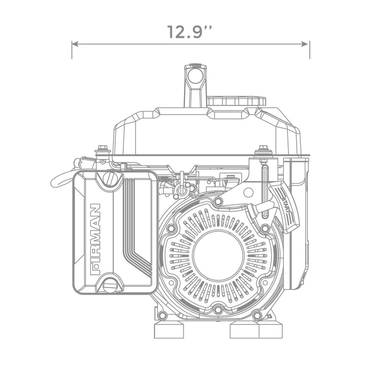 Firman P01001 1300/1050 Watt Recoil Start Gas Portable Generator CARB and cETL Cert, Black [Remanufactured]