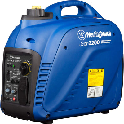 Restored Scratch and Dent Westinghouse 2200 Peak Watt Super Quiet & Lightweight Portable Inverter Generator, Gas Powered, Parallel Capable, Long Run Time (Refurbished)