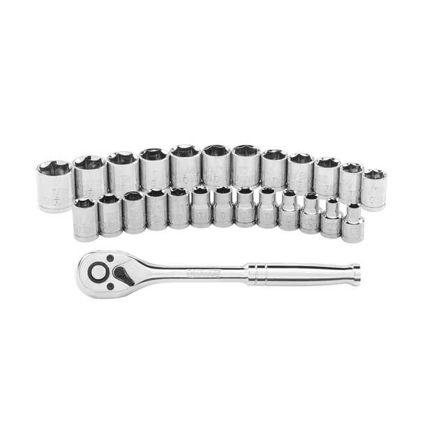 Restored HART 26-Piece 3/8-inch Mechanics Tool Set, Chrome Finish (Refurbished)